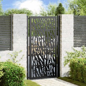 Cancello Giardino Nero 105x180 Cm İn Acciaio Design A Traccia /