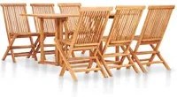 Set da Pranzo da Giardino 7 pz Pieghevole in Massello di Teak 49001