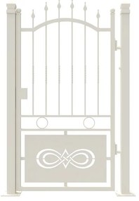 Cancello manuale con serratura elettrica Lavaredo in ferro, apertura a destra, L 104.5, H 180-195 cm, di colore bianco