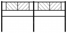 Testiera in Metallo Nero 200 cm