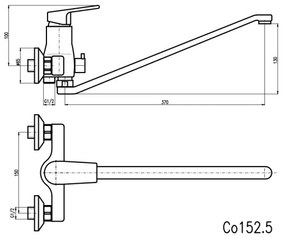 RAV Slezák CO152.5 - Miscelatore per vasca COLORADO, cromo lucido
