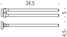 Colombo Basic B2712 Porta asciugamani doppio snodato cromo