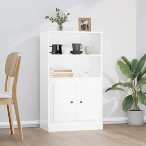 Credenza bianco lucido 60x35,5x103,5 cm in legno multistrato