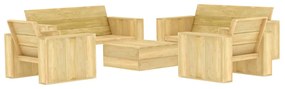 Set divani da giardino 5 pz in legno di pino impregnato