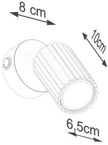 Faretto grigio tortora in metallo 8x16 cm Gleam – Sollux