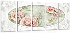 Quadri 5 pezzi – Rose di pietra