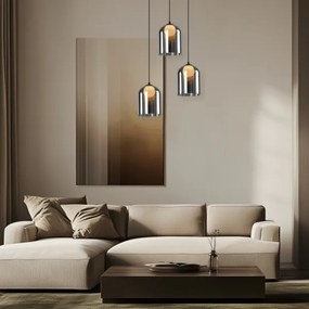 Lampadario a sospensione su cavo KLEA 1xG9/15W/230V nero fumé