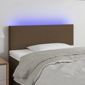 Testiera A Led Marrone Scuro 80x5x78/88 Cm İn Tessuto /