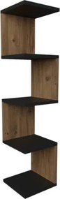 Mensola Ad Angolo Zig-Zag 5 Ripiani 25x25x109 Musa Rovere E Antracite
