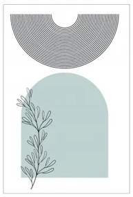 Set 3 Poster Decorativi (30x40 cm) Geos Verde Cenere & Sin marco - Sklum