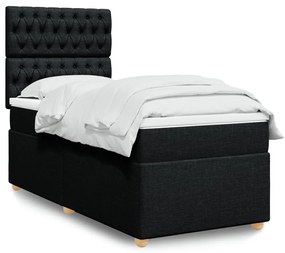 Giroletto A Molle Con Materasso Nero 90x190 Cm İn Tessuto /
