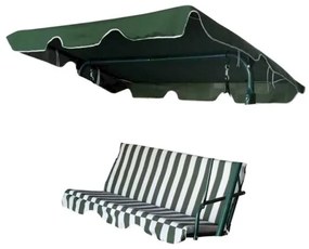 Kit ricambio dondolo Ischia - Seduta, Schienale, Tettuccio, 3 colori, Verde