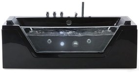Vasca idromassaggio nera con LED 174 x 79 cm SAMANA Beliani