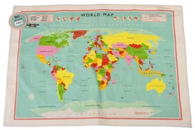 Asciugamano in cotone, 50 x 70 cm World Map - Rex London