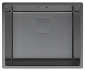 Lavello sopratop 1 vasca in inox antracite DELINIA Michigan Casual L 55 x L 45 cm