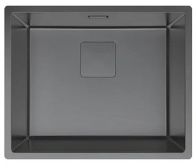 Lavello sopratop sottotop 1 vasca DELINIA Michigan Casual inox L 55 x L 45 cm antracite