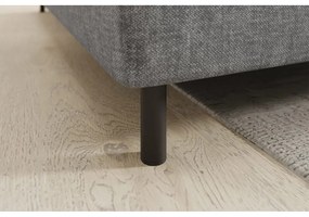 Divano angolare grigio allungabile/con contenitore (con penisola a sinistra/a L) e rivestimento in velluto Barea – ELTAP