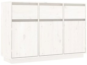 Credenza bianca 110x34x75 cm in legno massello di pino