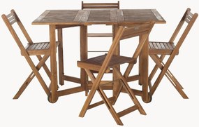 Set da giardino pieghevole in legno di acacia con ruote Arvin 5 pz