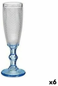 Calice da champagne Punti Azzurro Trasparente Vetro 6 Unità (180 ml)