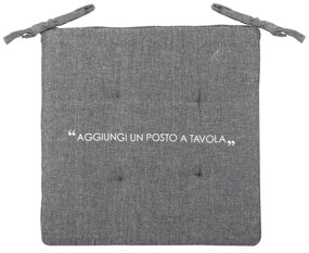 Cuscino sedia 40x40 cm antracite con scritta