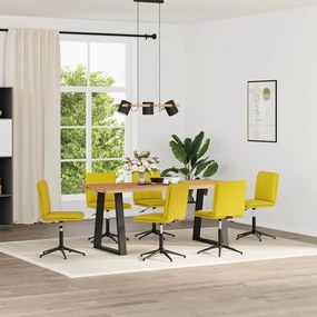 Sedie Da Pranzo 6 Pz Gialle İn Velluto /