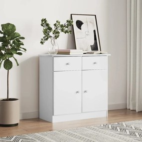 Credenza Alta Bianca 77x35x73 Cm İn Legno Massello Di Pino /