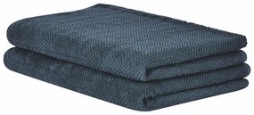Set di 2 asciugamani cotone blu scuro MITIARO Beliani