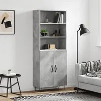 Credenza Grigio Cemento 69,5x34x180 cm in Legno Multistrato 3189249