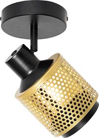 Faretto industriale nero con oro - Kayden
