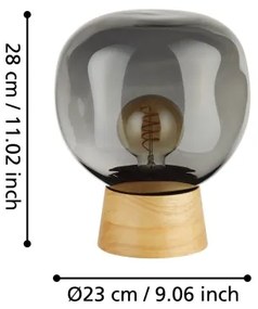 Eglo 390321 - Lampada da tavolo MAGACELA 1xE27/40W/230V fumé