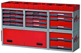 Armadietto da officina USAG Composizione per allestimento furgone in acciaio  8 cassetti 1 ripiani, L 148.5 x P 37.5 x H 85.4 cm