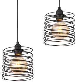 Globo 15640-4H - Lampadario a sospensione su cavo TILLY 4xE27/60W/230V nero