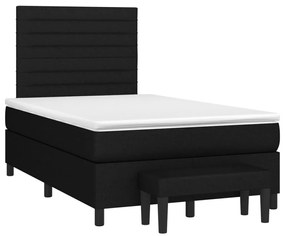Giroletto a molle con materasso nero 120x190 cm in tessuto