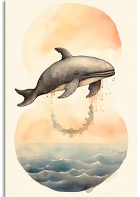 Quadro su tela – Balena sognante al tramonto