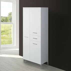 Colonna bagno dappoggio 60x150 cm bianco con ante e cassetto Desya