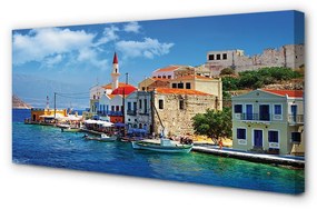 Quadro su tela Costa della Grecia del mare 100x50 cm