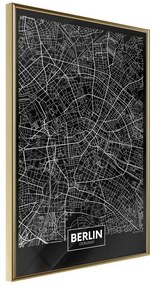 Poster  City Map: Berlin (Dark)  Cornice Quadri Cornice d'oro, Larghezza x Altezza Home decor 30x45