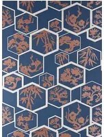 Tapete Shouchikubai von Farrow & Ball - Stiffkey Blue/ Coppe