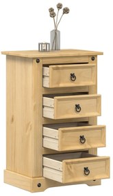 Comodino Corona 53x39x84 Cm İn Legno Massello Di Pino /