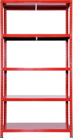 Scaffale in Metallo 5 Ripiani 100x40x187 cm Ettore Rosso...