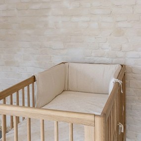 Lettino di colore naturale in rovere massiccio con altezza regolabile 60x120 cm Forrest – Vipack