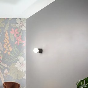 Plafoniera moderna alluminio Nero - BOW E27 lampadina a vista 12x9 cm