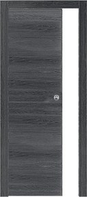 Porta interna scorrevole filomuro Oxford in legno colore antracite, L 80 x H 210 cm, apertura reversibile