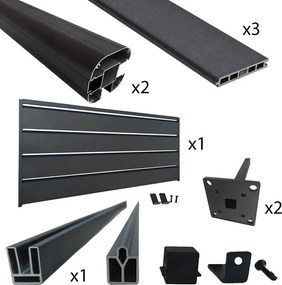 Recinzione 1 pannello in alluminio Himya antracite H 180 cm