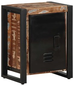 Comodino Multicolore 40x30x51 Cm İn Legno Massello Recupero /