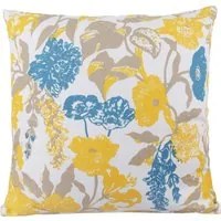 Cuscino divano 45x45 cm piante giallo blu