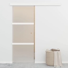 Porta Scorrevole Fermi Vetro Esg E Alluminio Argento 76x205 Cm /