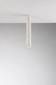 Plafoniera-faretto fluke tonda bianca 1 luce attacco gu10 5,5x5,5x40cm