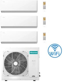 Climatizzatore Condizionatore Hisense Uni HB Wifi R32 Trial Split Inverter 7000 + 7000 + 12000 BTU con U.E. 3AMW62U4RJC Classe A++/A+